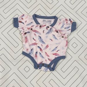 Finn + Emma Pink Feather Onesie